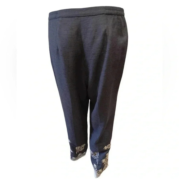 Silkland Petite 100% Silk Black & Gold Pants  Trousers Size PL/PG - Picture 4 of 9